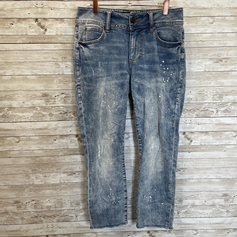 Cabi Womens 4‎ Jeans #5492 Cinch Skinny CARPENTER WASH Stretch Ankle Raw